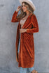Retro Velvet Long Sleeve Pocket Coat
